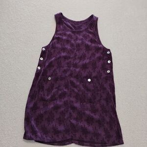 Overall Purple Sack Dress Floral Embossed Print '90s Hipster Quirky Artsy